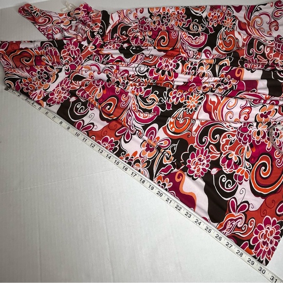 Metro 7 Size Medium (8-10) Orange Retro Surplice Sleeveless Dress - Picture 8 of 10